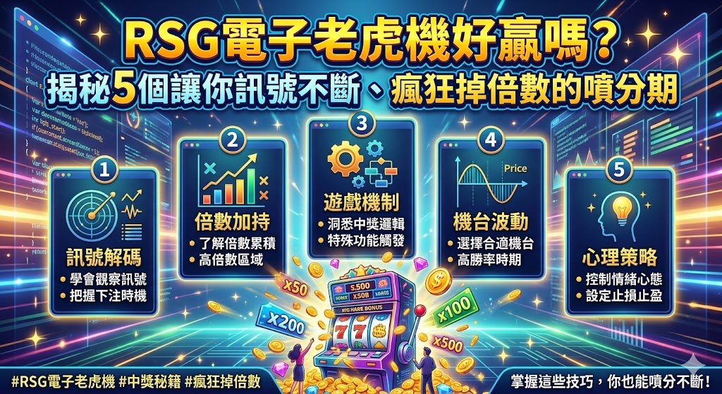 RSG電子老虎機好贏嗎？揭秘5個讓你訊號不斷、瘋狂掉倍數的噴分期