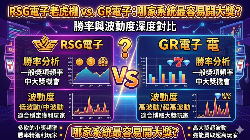 RSG電子老虎機 vs. GR電子：哪家系統最容易開大獎？勝率與波動度深度對比