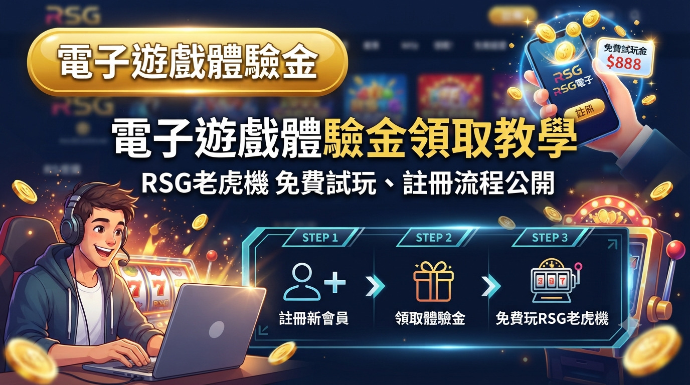 電子遊戲體驗金領取教學：RSG老虎機免費試玩、註冊流程公開